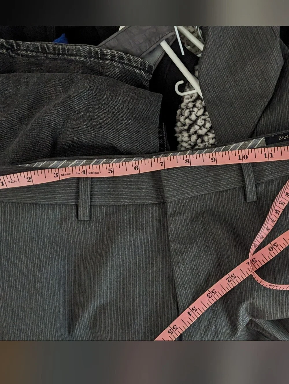 Banana Republic Men's Grey Pinstripe Trousers Professional Interview Office